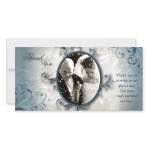 Carte photo Merci mariage - Foliage Vintage