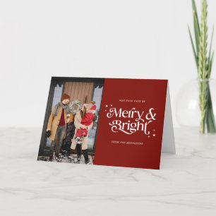 Carte Photo Merry & Bright Minimal Christmas