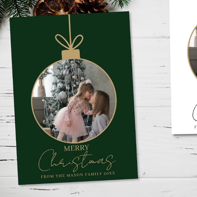 Carte photo Merry Christmas bauble Photo Card (Créateur téléchargé)