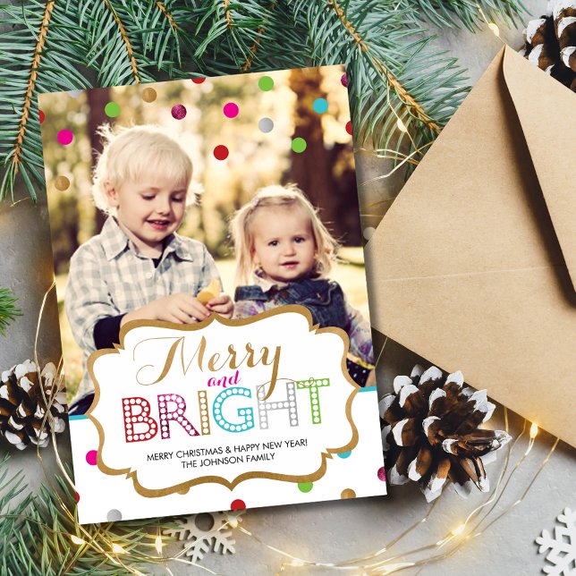 CARTE PHOTO MERRY ET BRILLANTE DE NOËL (Créateur téléchargé)