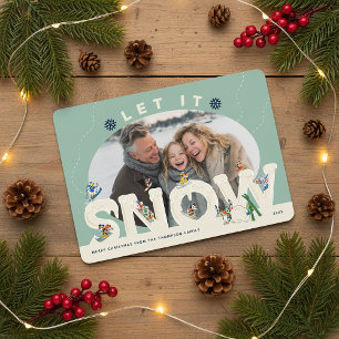 Carte photo Mickey et ses amis : Qu'il neige