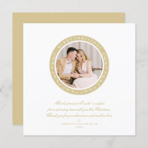 Carte Photo minimaliste de Noël classique ornementale