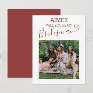 Carte Photo Minimaliste Moderne   Veux-tu être ma demois