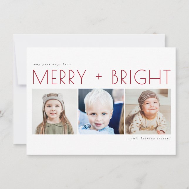 Carte photo minimaliste Noël heureux (Devant)