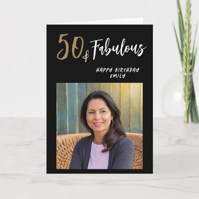 Carte Photo moderne 50 et fabuleuse 50e anniversaire (Devant)