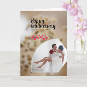 Carte Photo moderne Amour Mari Femme Bonne Anniversaire