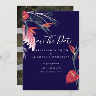 Carte PHOTO moderne Dates de sauvegarde Pampas Grass Tro