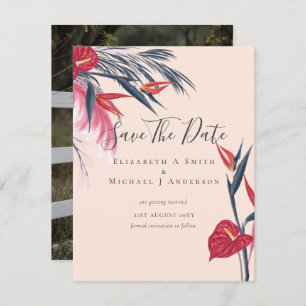 Carte PHOTO moderne Dates de sauvegarde Pampas Grass Tro