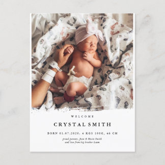 Carte photo moderne de bébé du faire-part de
