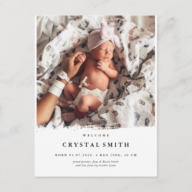 Carte photo moderne de bébé du faire-part de (Devant)