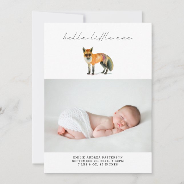 Carte photo moderne de faire-part de naissance de (Devant)