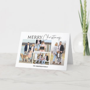 Carte photo moderne de Noël pliée de quatre photos