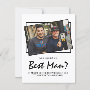 Carte Photo Moderne Drôle Serez-Vous Mon Meilleur Homme 