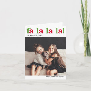 Carte photo moderne Fa La La Christmas