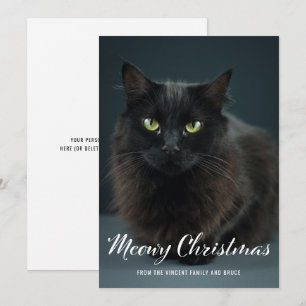 Carte photo moderne Meowy Christmas Chat Christmas