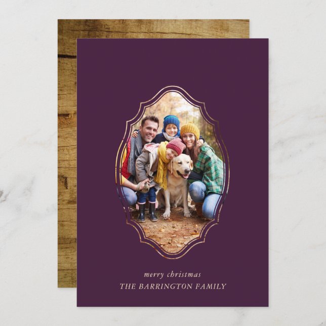 Carte Photo Moderne Minimale De Plum Et De Bois (Devant / Derrière)