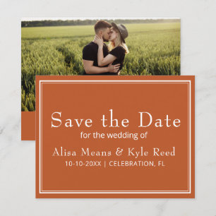 Carte Photo Moderne Minimaliste Terracotta Enregistrer l