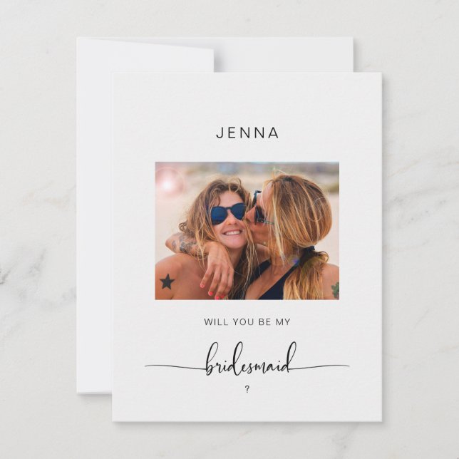 Carte Photo moderne simple "Serez-vous ma servante d'acc (Devant)