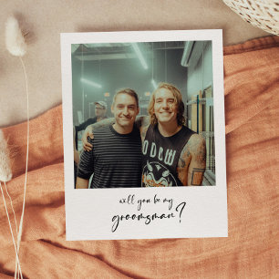 Carte photo moderne 'Veux-tu être mon garçon d'hon