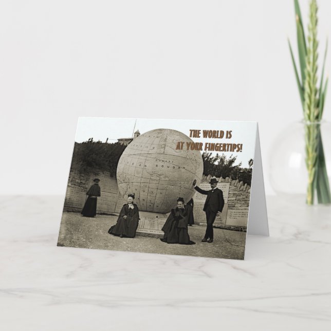 CARTE PHOTO MONDIALE DE LA SPHÈRE GLOBE DES ANNÉES 1890 (Devant)