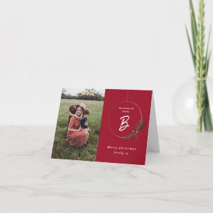 Carte Photo Monogramme moderne Noël