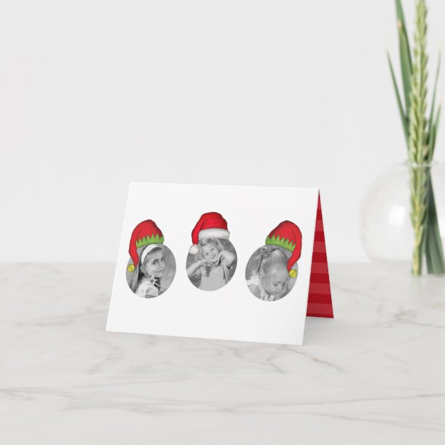 Carte photo multiphoto Santa Claus Elf Christmas (Devant)