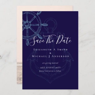 Carte PHOTO Nautique Enregistrer Dates Moderne Ocean Bea