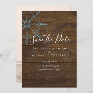 Carte PHOTO Nautique Enregistrer Dates Moderne Ocean Bea