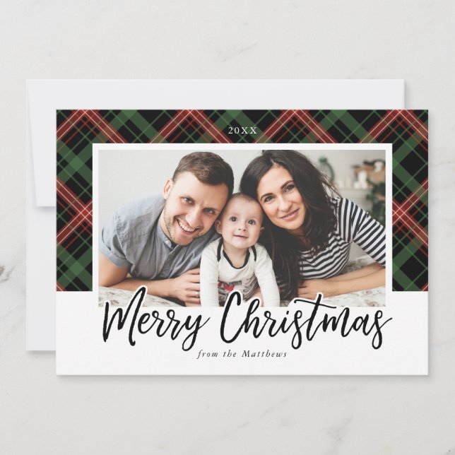 Carte photo Noël Plaid (Devant)