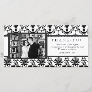 Carte photo noir et blanc de damassé moderne de