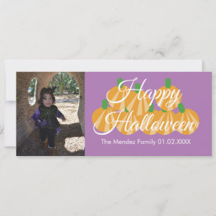 Carte photo orange citrouille d'Halloween