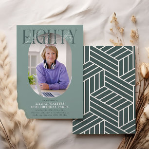 Carte photo ovale moderne et signature pour 80e an