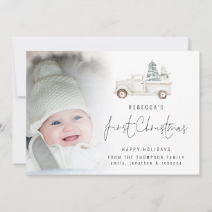 Carte Photo Overlay Script Baby First Christmas Camion