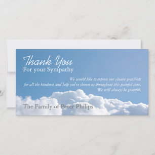 Carte photo paisible de Merci de sympathie du ciel