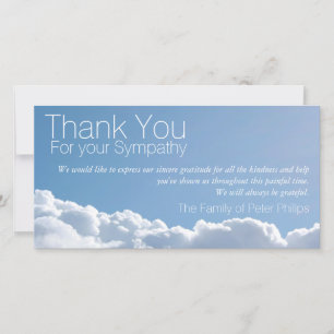 Carte photo paisible de Merci de sympathie du ciel