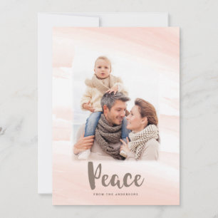 Carte photo PEACE au lavis d'aquarelle moderne B