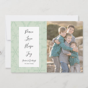 Carte photo Peace Love Hope Joy Christmas