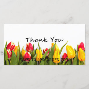 Carte photo personnalisable de merci de tulipes