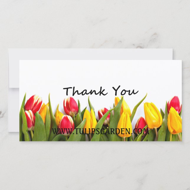 Carte photo personnalisable de merci de tulipes (Devant)
