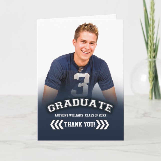 Carte photo personnalisé Merci de diplôme (Devant)