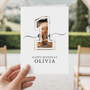 Carte Photo personnalisé pour le 1er anniversaire garçon