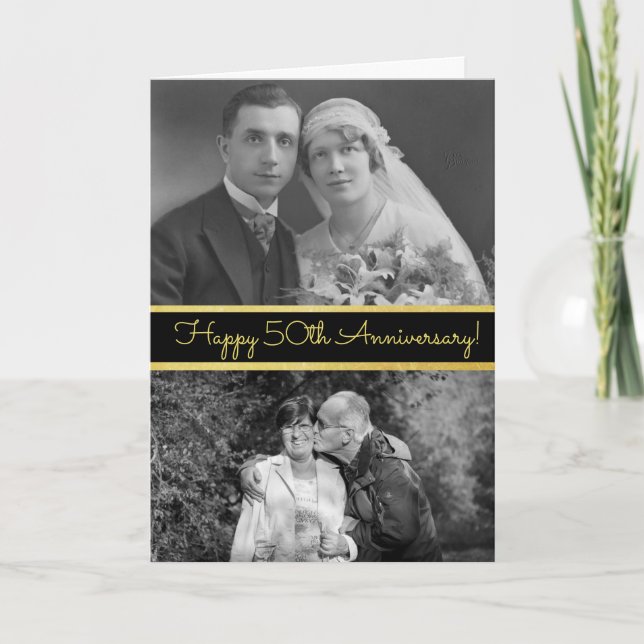 Carte photo personnalisée 50e anniversaire (Devant)