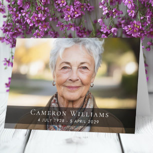 Carte Photo personnalisée compassion deuil merci plié