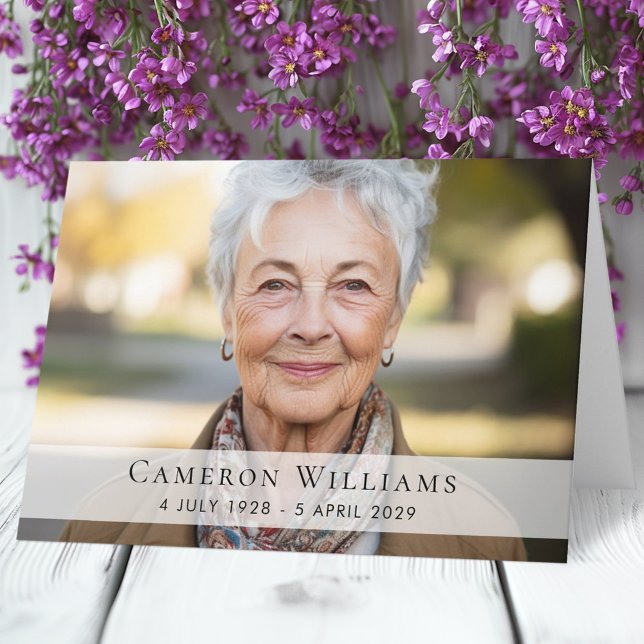 Carte Photo personnalisée compassion deuil merci plié (Custom photo sympathy bereavement thank you folded card)