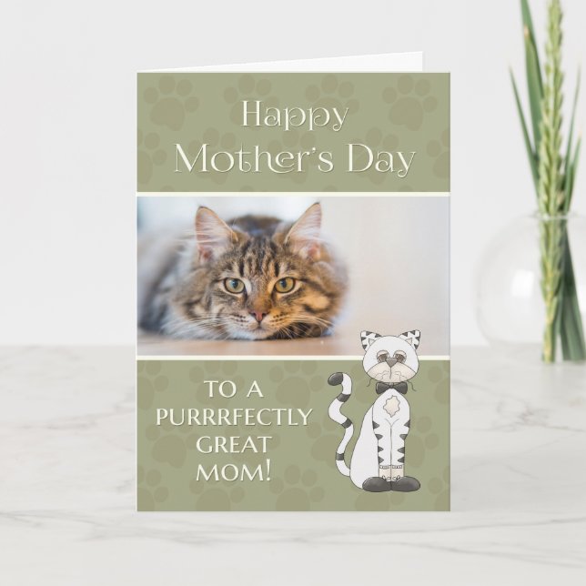 Carte Photo personnalisée de Cat on Mother's Day (Devant)