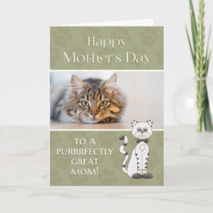Carte Photo personnalisée de Cat on Mother's Day