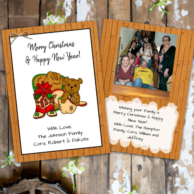 Carte Photo personnalisée et Cowboy thème Noël (Créateur téléchargé)
