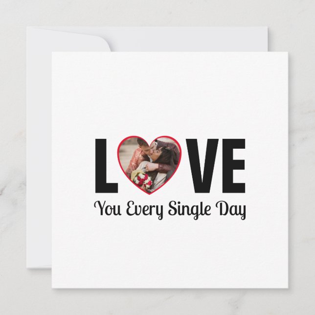 Carte Photo personnalisée et message d'amour de Valentin (Devant)