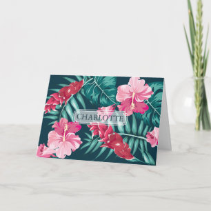 Carte Photo personnalisée Fleurs exotiques estivales