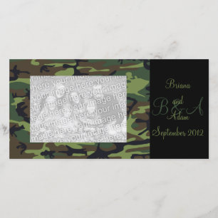 Carte photo personnalisée Hunter Green Camo Frame